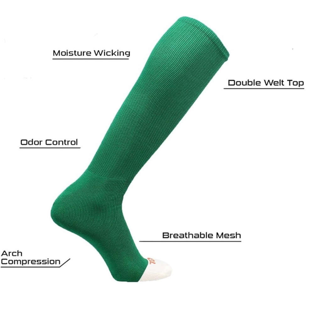 TCK Athletic Unisex Multi-sport Socks Size Medium Kelly Green - Picture 7 of 7